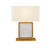Searchlight Clarendon Satin Brass Tempered Glass Velvet Off White Shade Table Lamp 