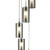 Searchlight Duo 2 5 Light Chrome with Smoked Double Glass Cluster Pendant Light 