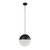 Searchlight Endor Black Finish With Opal Glass 25cm Pendant Light 