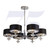 Searchlight Ontario 6 Light Chrome and Black Shades with Silver Inner Pendant Light 