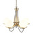 Searchlight Sphere 5 Light Antique Brass with Opal Glass Shades Pendant Light 