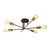 Searchlight Armstrong 6 Light Black and Satin Brass Semi-Flush Ceiling Light 