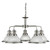 Searchlight Bistro 5 Light Satin Silver with Marble Glass Pendant Light 