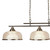 Searchlight Bistro Ii 3 Light Antique Brass with Textured Glass Bar Pendant Light 