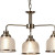 Searchlight Bistro Ii 3 Light Antique Brass with Textured Glass Pendant Light 