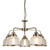 Searchlight Bistro Ii 5 Light Antique Brass with Textured Glass Pendant Light 
