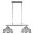 Searchlight Bistro Ii 2 Light Satin Silver with Textured Glass Bar Pendant Light 