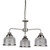 Searchlight Bistro Ii 3 Light Satin Silver with Textured Glass Pendant Light 