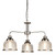 Searchlight Bistro Ii 3 Light Satin Silver with Textured Glass Pendant Light 