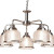 Searchlight Bistro Ii 5 Light Satin Silver with Textured Glass Pendant Light 