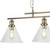 Searchlight Pyramid 3 Light Antique Brass with Clear Glass Bar Pendant Light 