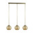 Searchlight Balls 3 Light Antique Brass and Amber Glass Bar Pendant Light 