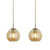 Searchlight Balls 3 Light Antique Brass and Amber Glass Bar Pendant Light 