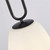 Searchlight Elixir Black with Opal Ribbed Glass Pendant Light 