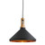 Searchlight Wong Black with Gold Inner Pendant Light