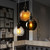 Searchlight Indiana Satin Silver and Clear Glass Pendant Light 