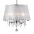 Searchlight Venetian 5 Light Chrome with Clear Glass and White Viole Shade Pendant Light