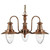 Searchlight Fisherman 3 Light Copper with Seeded Glass Pendant Light