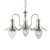 Searchlight Fisherman 3 Light Satin Silver with Seeded Glass Pendant Light