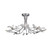 Searchlight Wisteria 8 Light Chrome with Frosted Glass Leaves Semi-Flush Ceiling Light 