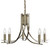 Searchlight Ascona 5 Light Antique Brass with Clear Glass Pendant Light