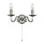 Searchlight Richmond 2 Light Satin Silver with Scroll Arms Wall Light