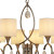 Searchlight Alberto 8 Light Antique Brass with Linen Shades and Crystal Pendant Light 