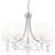 Searchlight Nina 5 Light Chrome with Clear Crystal and White Shades Pendant Light