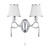 Searchlight Simplicity 2 Light Chrome with Clear Glass and String Shades Wall Light 