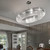 Searchlight Vesuvius 24 Light Chrome and Clear Crystal Oval Pendant Light 