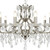 Searchlight Paris 12 Light Satin Silver with Clear Glass Crystal Chandelier 