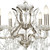 Searchlight Paris 6 Light Satin Silver with Clear Glass Crystal Chandelier 