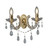 Searchlight Marie Therese 2 Light Polished Brass and Clear Crystal Wall Light