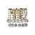 Searchlight Hanna 2 Light Gold with Clear Crystal Round Wall Light