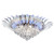 Searchlight Crystoria 5 Light Chrome with Clear Crystal and Blue LED Lighting Flush Ceiling Light