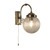 Searchlight Belvue Antique Brass and Acid Etched Ribbed Glass IP44 Bathroom Wall Light