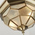 Searchlight Pisa Ii Flush Antique Brass with Leaded Glass 29cm Flush Ceiling Light 