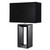 Searchlight Mirror Tall Black Base with Black Faux Silk Shade Table Lamp