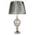 Searchlight Greyson Chrome Base with Pewter Pleated Tapered Shade Table Lamp