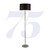 Searchlight Kylie Chrome with Glass and Black Shade Floor Lamp