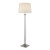 Searchlight Pedestal Satin Silver Base and Glass Column with Cream Shade Floor Lamp