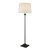 Searchlight Pedestal Black Base and Glass Column with White Shade Floor Lamp