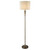 Searchlight Oscar Antique Brass with Linen Shade Floor Lamp