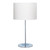 Searchlight Carter Satin Silver and Chrome with Ivory Drum Shade Table Lamp