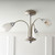 Endon Lighting Petal 3 Light Chrome and Satin with Opal Glass Semi-Flush Ceiling Light