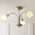 Endon Lighting Petal 3 Light Chrome and Satin with Opal Glass Semi-Flush Ceiling Light