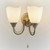 Endon Lighting Haughton 2 Light Antique Brass with Opal Glass Wall Light
