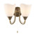 Endon Lighting Haughton 2 Light Antique Brass with Opal Glass Wall Light