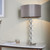 Endon Lighting Verdone Chrome with Clear Crystal and Taupe Silk Shade Table Lamp