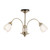 Endon Lighting Petal 3 Light Antique Brass with Opal Glass Semi-Flush Ceiling Light